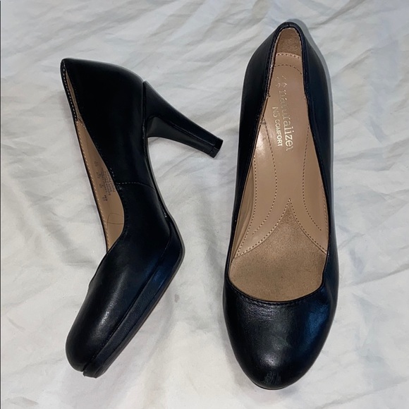 Naturalizer Shoes - Naturalizer Classic Fake Leather Black Pump Heels